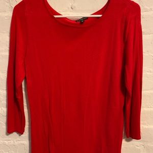 Express 3/4 Length Sleeve Red Sweater